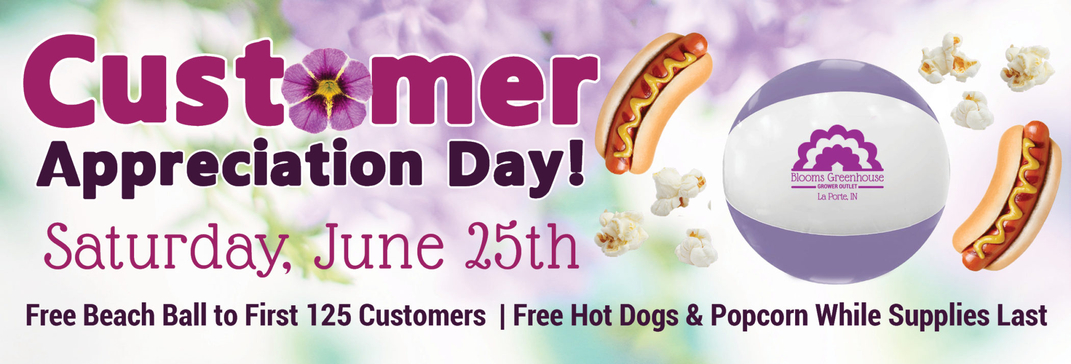 Blooms Greenhouse 2022 Customer Appreciation Day Banner